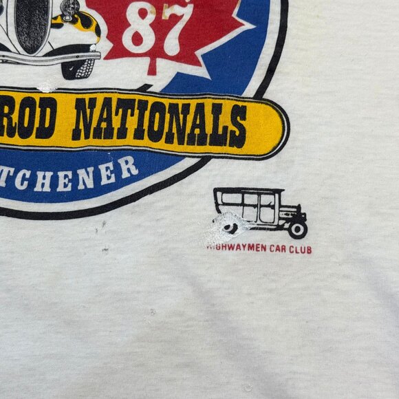 Rare Vintage 1987 Canadian Street Rod Nationals Kitchener Ringer T-Shirt Medium - Picture 6 of 11